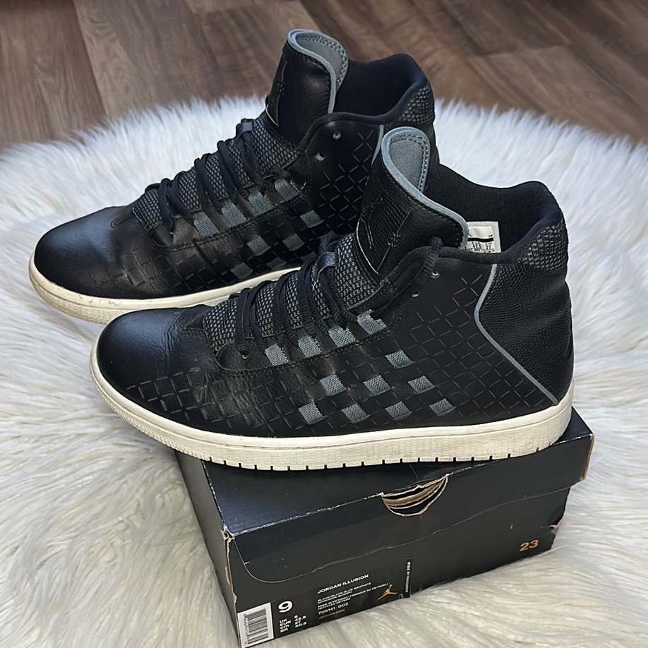 Jordan Illusion Sneakers Black, Blue Graphite, Men’s Size 9